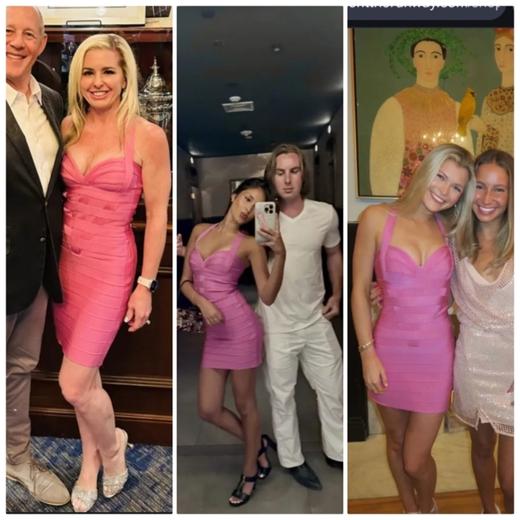 New Hervé Léger The Lily Bandage Sweetheart Bodycon Guava Mini Dress Small NWT - Picture 5 of 9